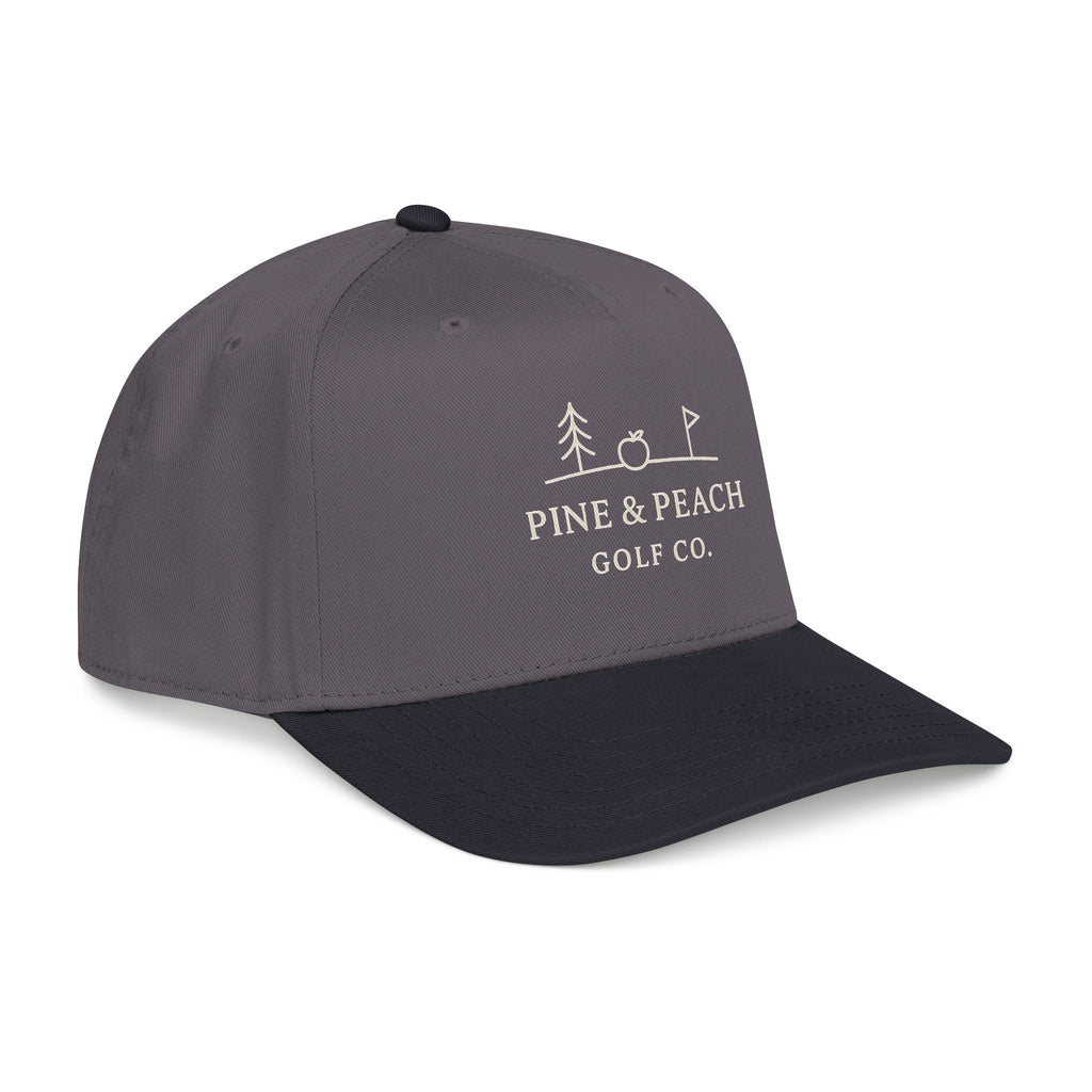 Pine & Peach Golf Co. Mid-Profile Baseball Cap — Embroidered Golf Logo Hat